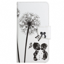 Custodia in pelle Xiaomi Redmi 10C Cordino Love Dandelions