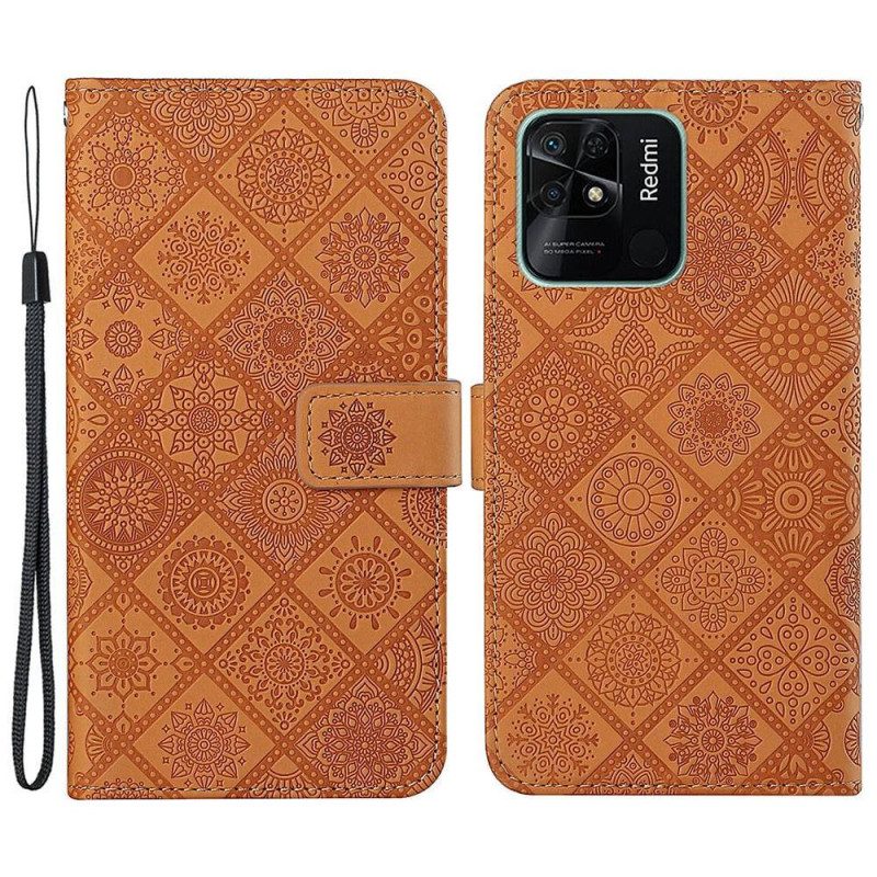 Custodia in pelle Xiaomi Redmi 10C Modello Di Arazzo