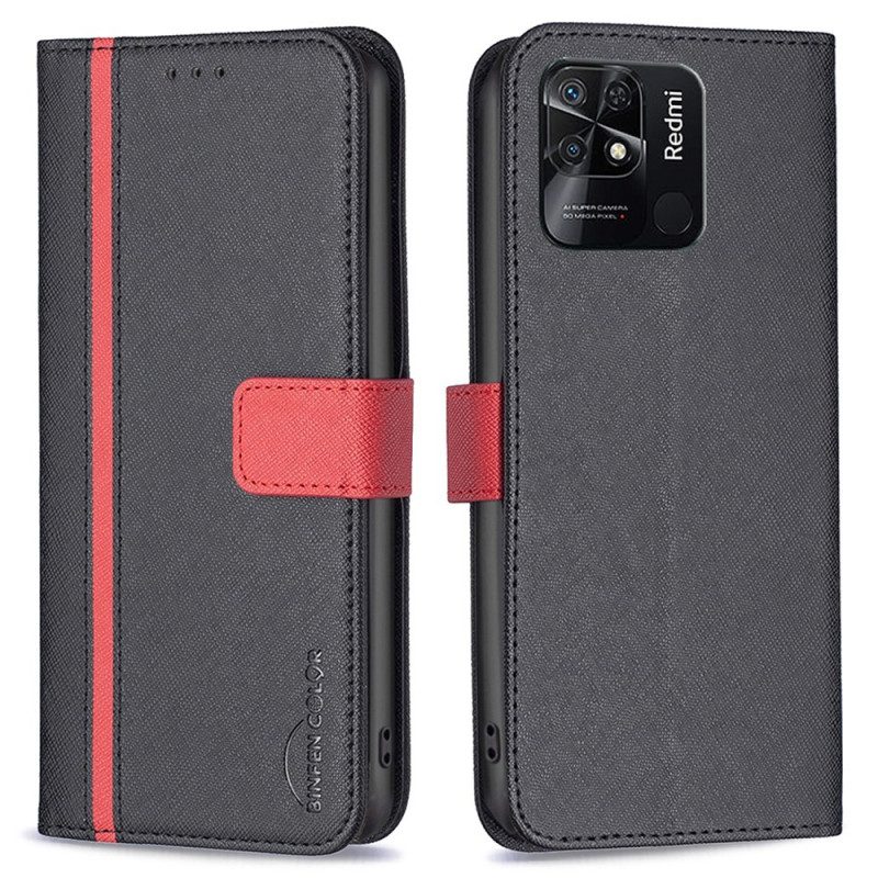 Custodia in pelle Xiaomi Redmi 10C Similpelle Testurizzata Binfen Color