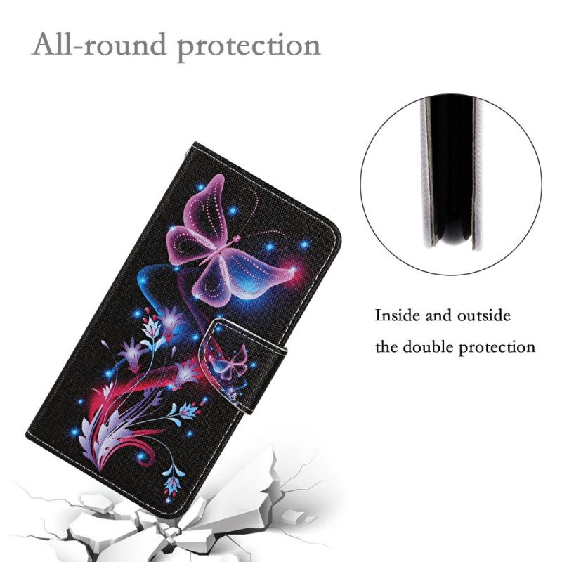 Custodia in pelle Xiaomi Redmi 10C Strappy Butterfly Dance