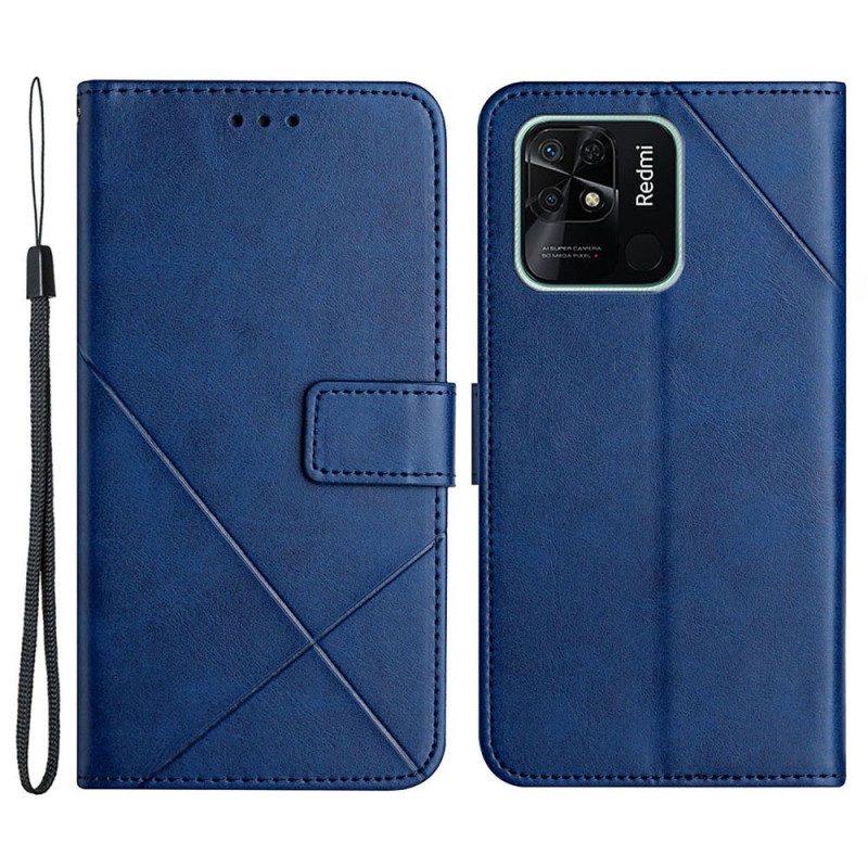 Custodia in pelle Xiaomi Redmi 10C X Design Stile In Pelle Geo