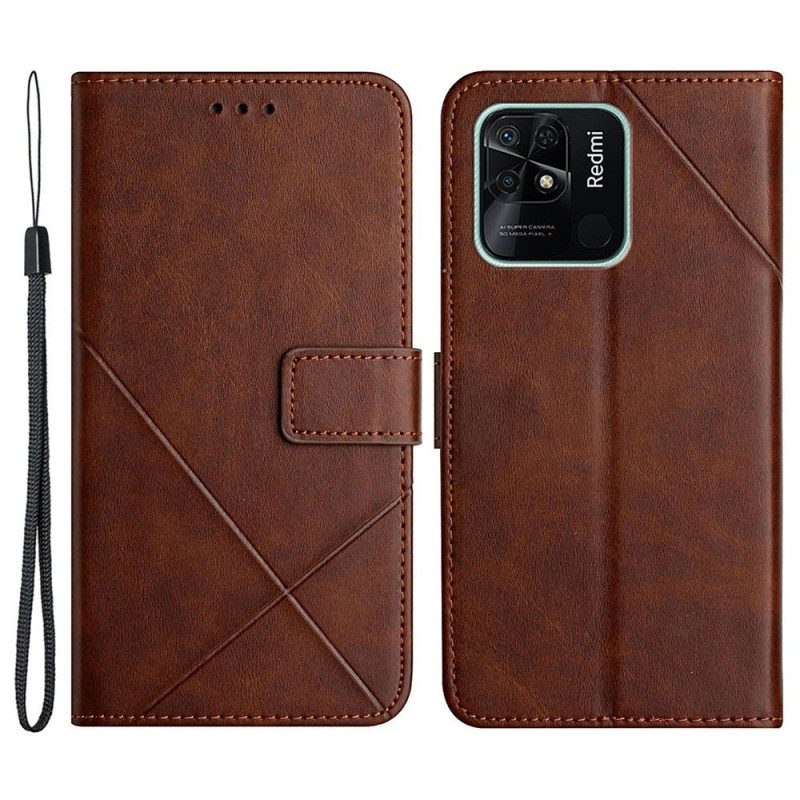 Custodia in pelle Xiaomi Redmi 10C X Design Stile In Pelle Geo