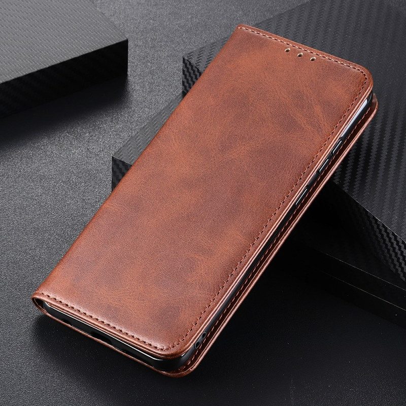 Folio Cover Xiaomi Redmi 10C Custodia in pelle Cuoio Spaccato