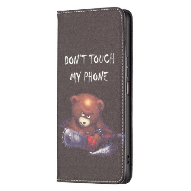 Folio Cover Xiaomi Redmi 10C Custodia in pelle Orso Pericoloso