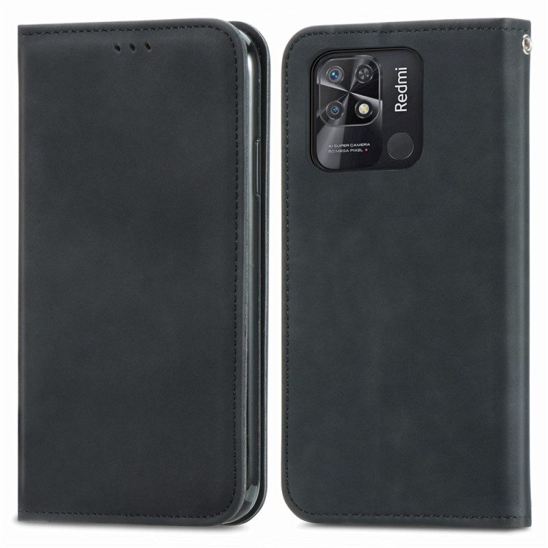 Folio Cover Xiaomi Redmi 10C Custodia in pelle Serie D'epoca