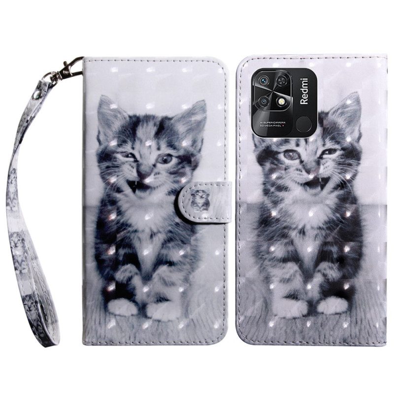 Folio Cover Xiaomi Redmi 10C Gattino Strappy