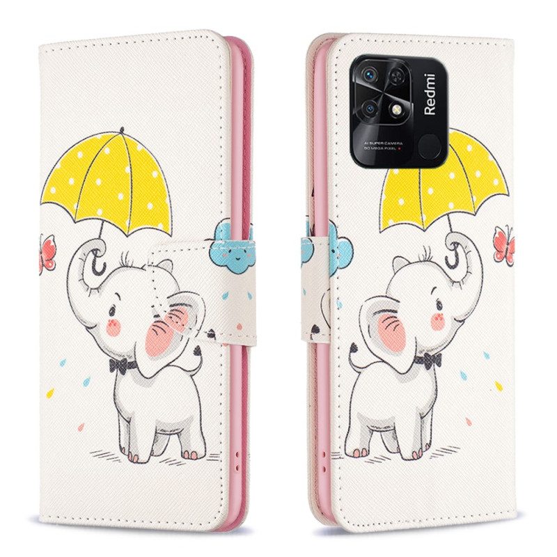 Folio Cover Xiaomi Redmi 10C Ombrello Elefante