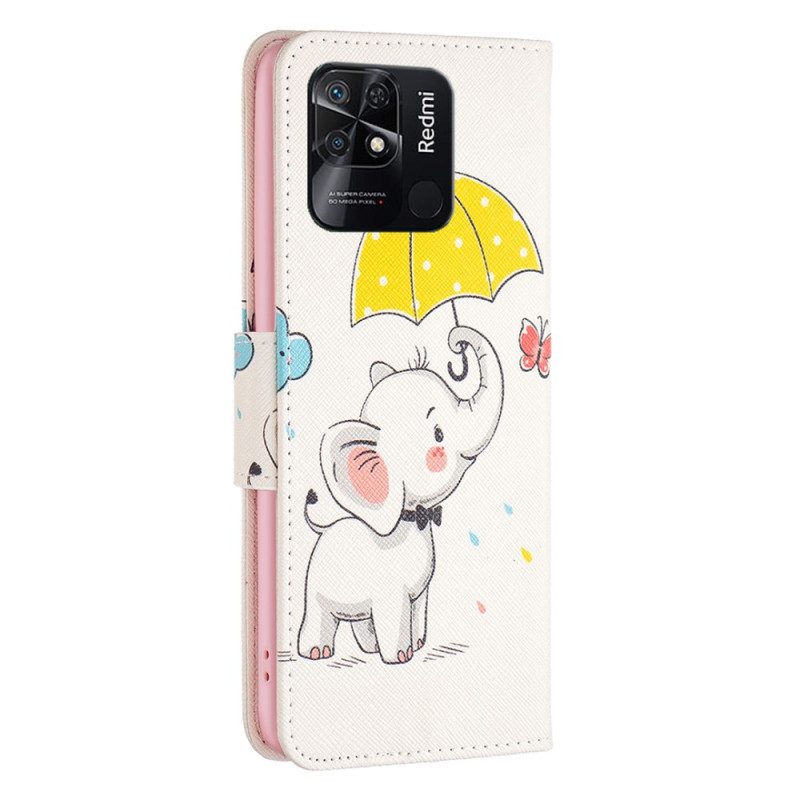 Folio Cover Xiaomi Redmi 10C Ombrello Elefante