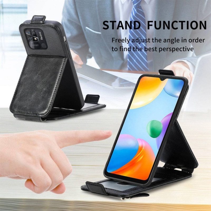 Folio Cover Xiaomi Redmi 10C Portafoglio Custodia in pelle Flip Verticale Con Portafoglio