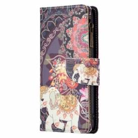 Folio Cover Xiaomi Redmi 10C Tasca Con Zip A Forma Di Elefante