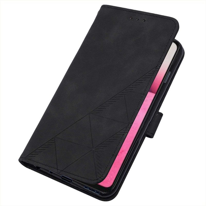 Folio Cover Xiaomi Redmi 10C Triangoli Con Tracolla