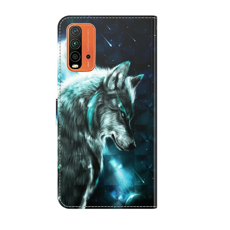 Custodia A Portafoglio Xiaomi Redmi 9T Lupo Maestoso