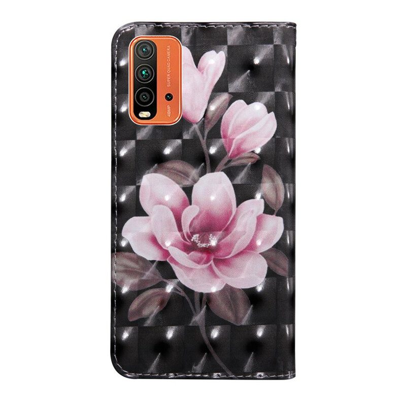 Custodia in pelle Xiaomi Redmi 9T Fiori Sbocciati