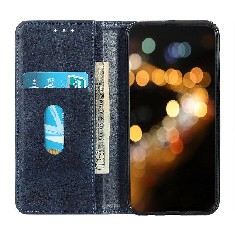 Folio Cover Xiaomi Redmi 9T Custodia in pelle Crosta Di Pelle Opaca