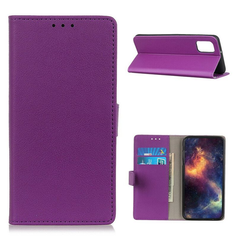 Folio Cover Xiaomi Redmi 9T Semplice Effetto Pelle Lucida