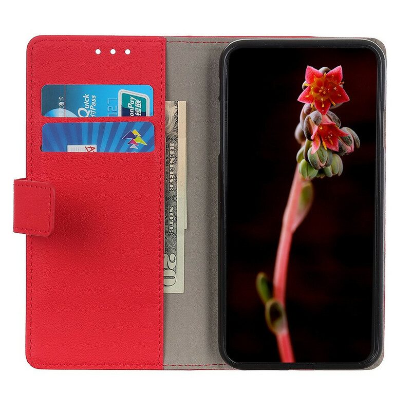 Folio Cover Xiaomi Redmi 9T Semplice Effetto Pelle Lucida