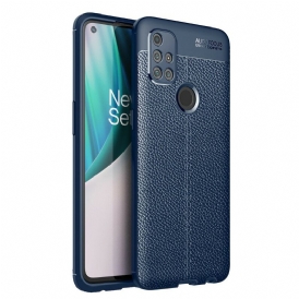 Cover OnePlus Nord N10 Doppia Linea Litchi Effetto Pelle