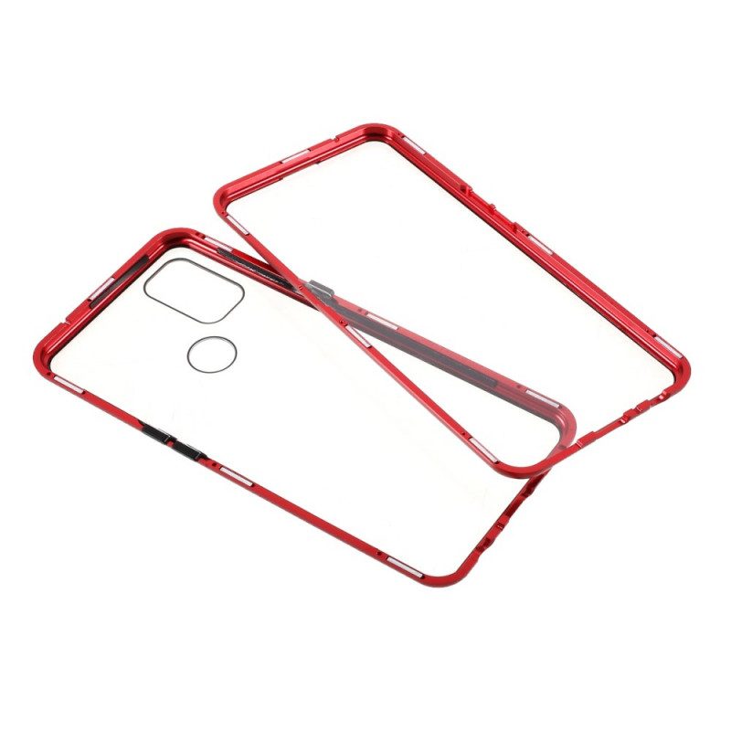 Cover OnePlus Nord N10 Due Lati In Vetro Temperato Magnetico E Metallo