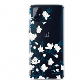 Cover OnePlus Nord N10 Fiori Bianchi