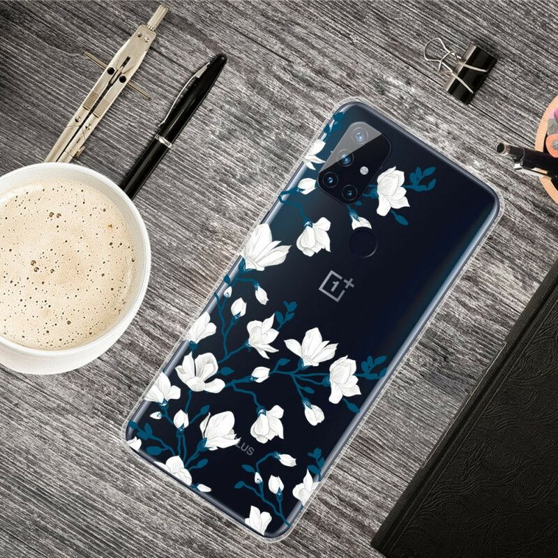 Cover OnePlus Nord N10 Fiori Bianchi