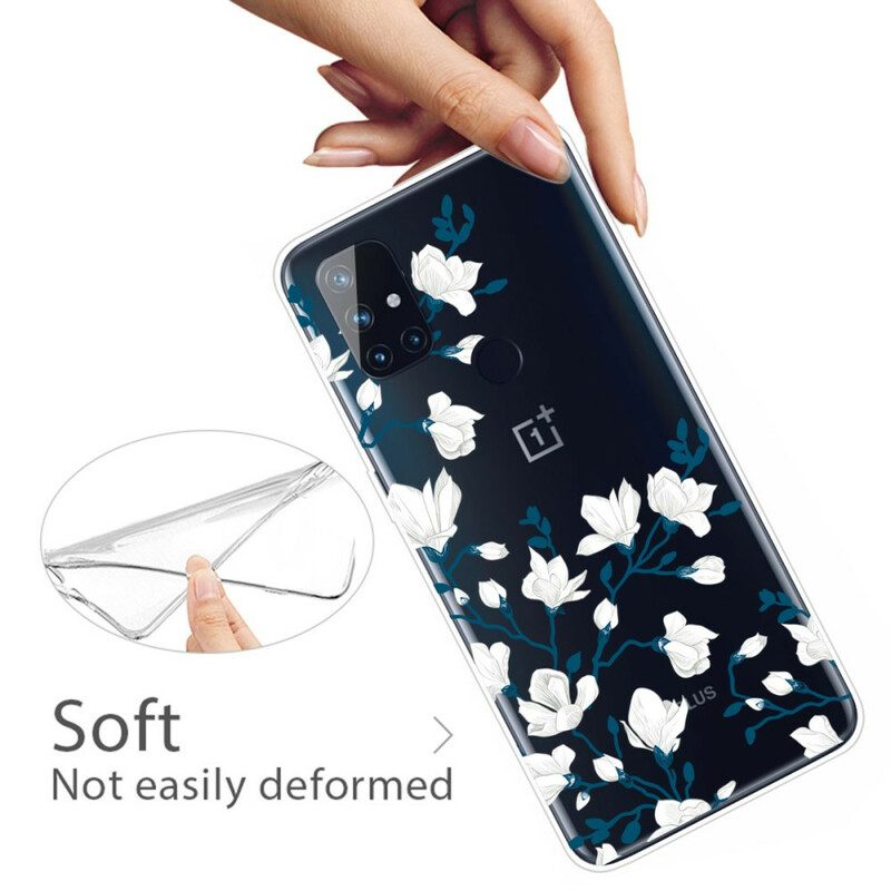 Cover OnePlus Nord N10 Fiori Bianchi