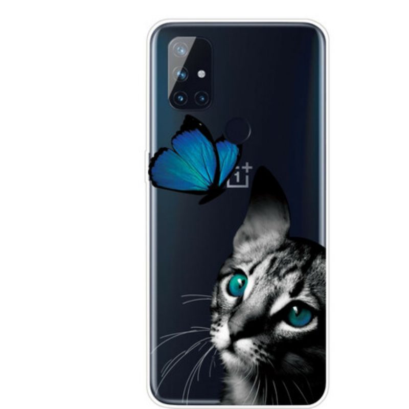 Cover OnePlus Nord N10 Gatto E Farfalla