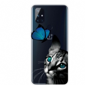 Cover OnePlus Nord N10 Gatto E Farfalla