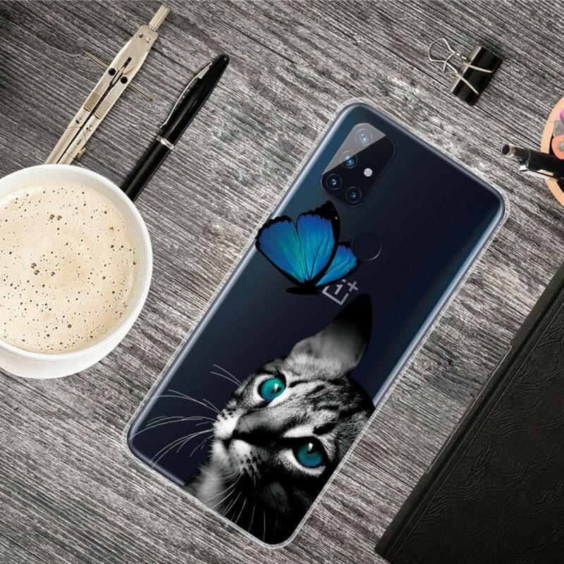 Cover OnePlus Nord N10 Gatto E Farfalla