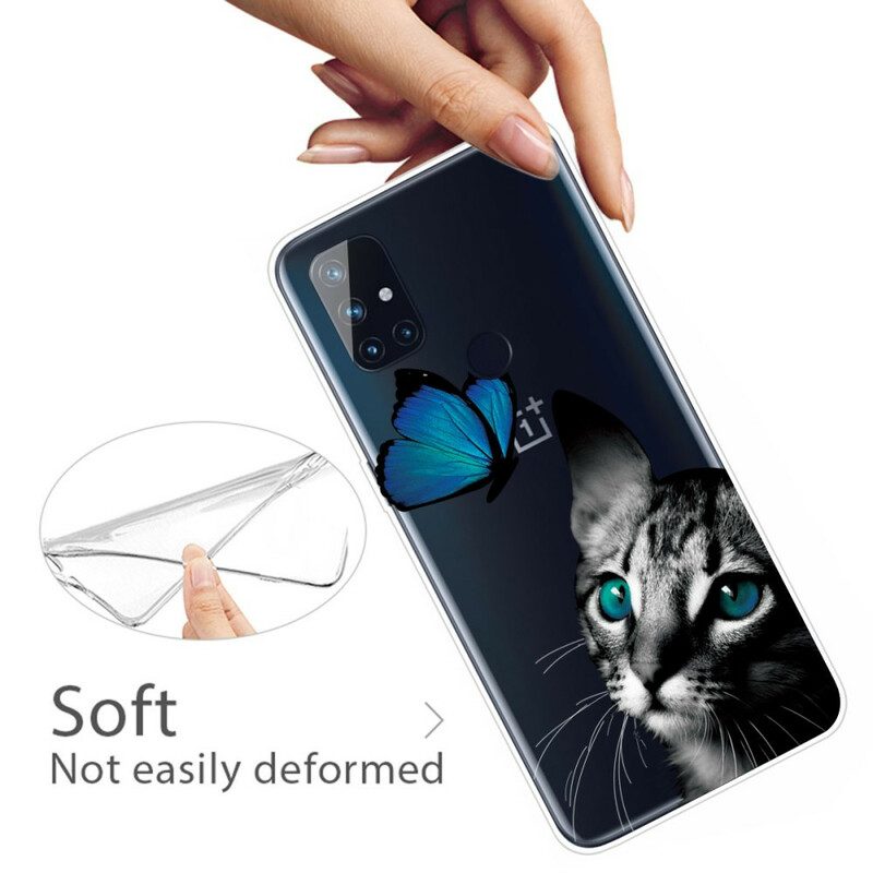 Cover OnePlus Nord N10 Gatto E Farfalla