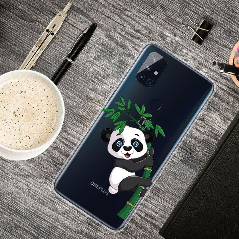 Cover OnePlus Nord N10 Panda Senza Soluzione Di Continuità Su Bambù