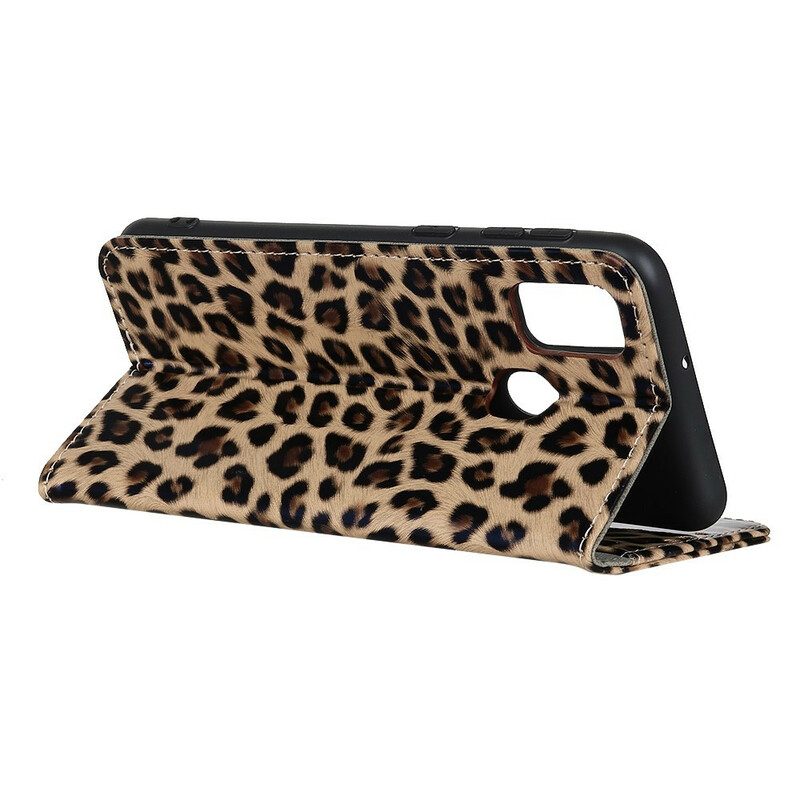 Custodia in pelle OnePlus Nord N10 Leopardo