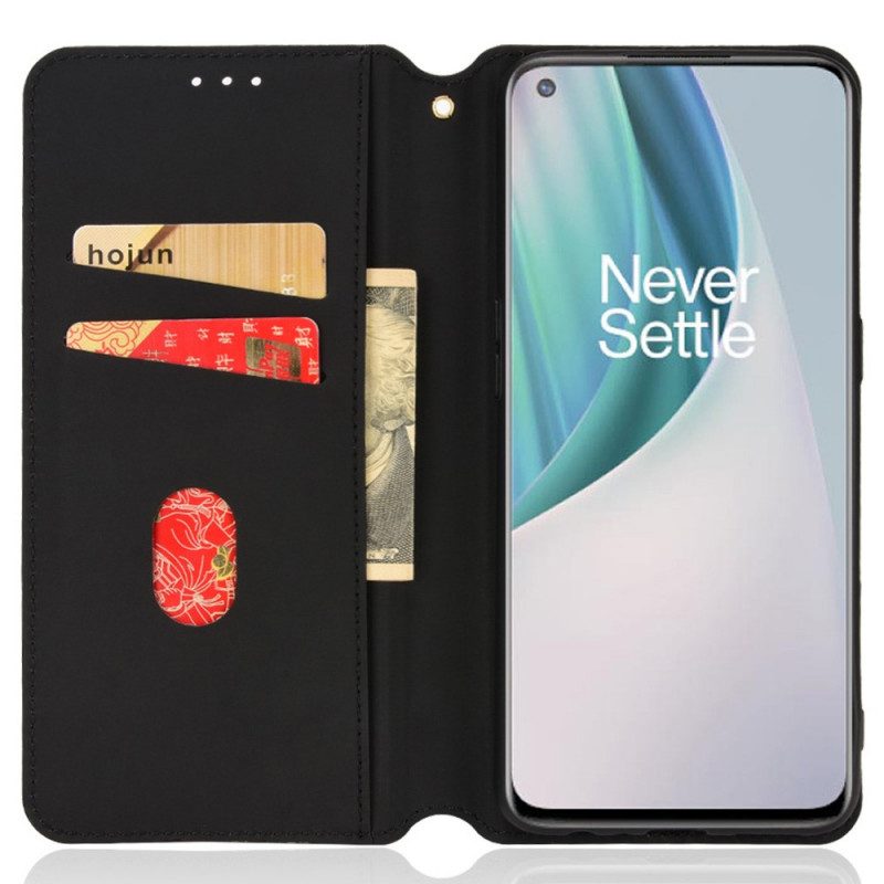 Folio Cover OnePlus Nord N10 Custodia in pelle Effetto Pelle Diamante