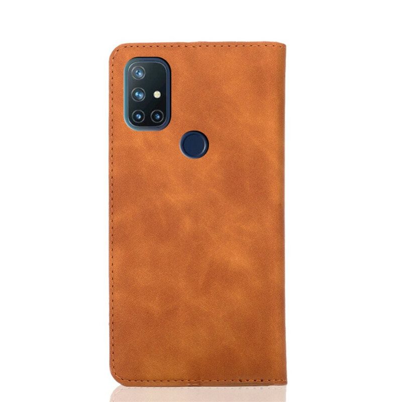 Folio Cover OnePlus Nord N10 Custodia in pelle Effetto Pelle Silky Touch