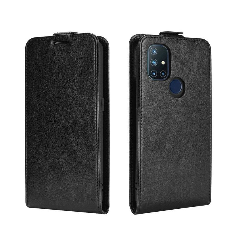 Folio Cover OnePlus Nord N10 Custodia in pelle Ribalta Verticale Effetto Pelle