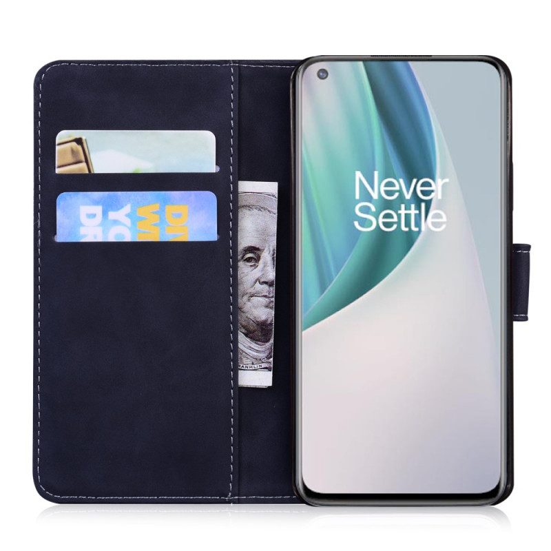 Folio Cover OnePlus Nord N10 Effetto Pelle Monocromatica