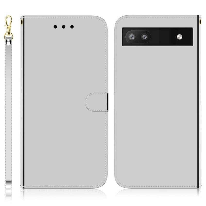 Custodia A Portafoglio Google Pixel 6A Copri Specchietto In Ecopelle