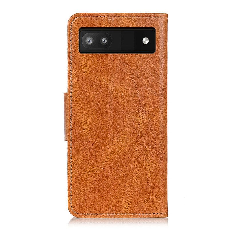 Custodia in pelle Google Pixel 6A Chiusura In Pelle Stile Reversibile