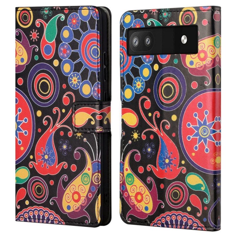 Custodia in pelle Google Pixel 6A Modello Galassia