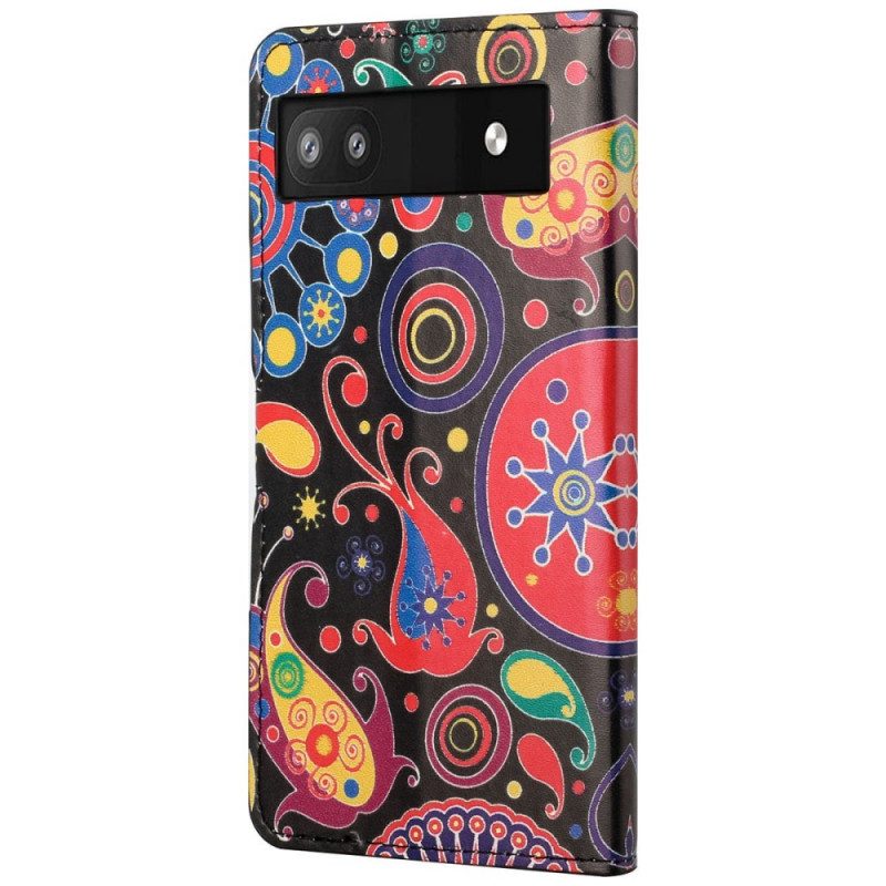 Custodia in pelle Google Pixel 6A Modello Galassia