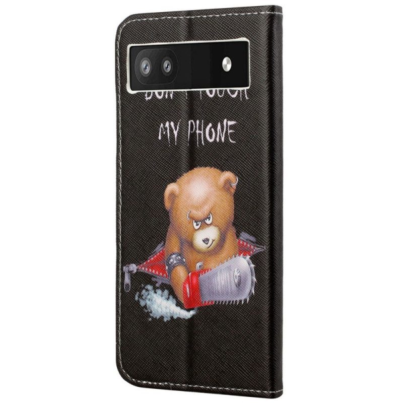 Custodia in pelle Google Pixel 6A Orso Pericoloso