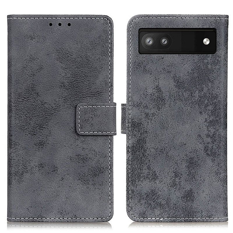 Custodia in pelle Google Pixel 6A Stile Vintage In Pelle