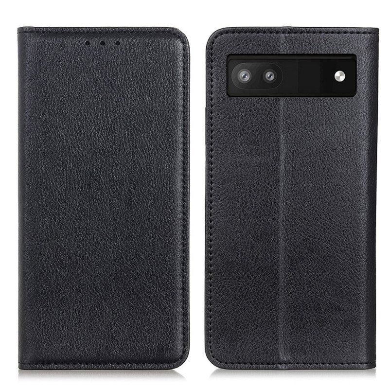 Folio Cover Google Pixel 6A Custodia in pelle Crosta Di Pelle Opaca