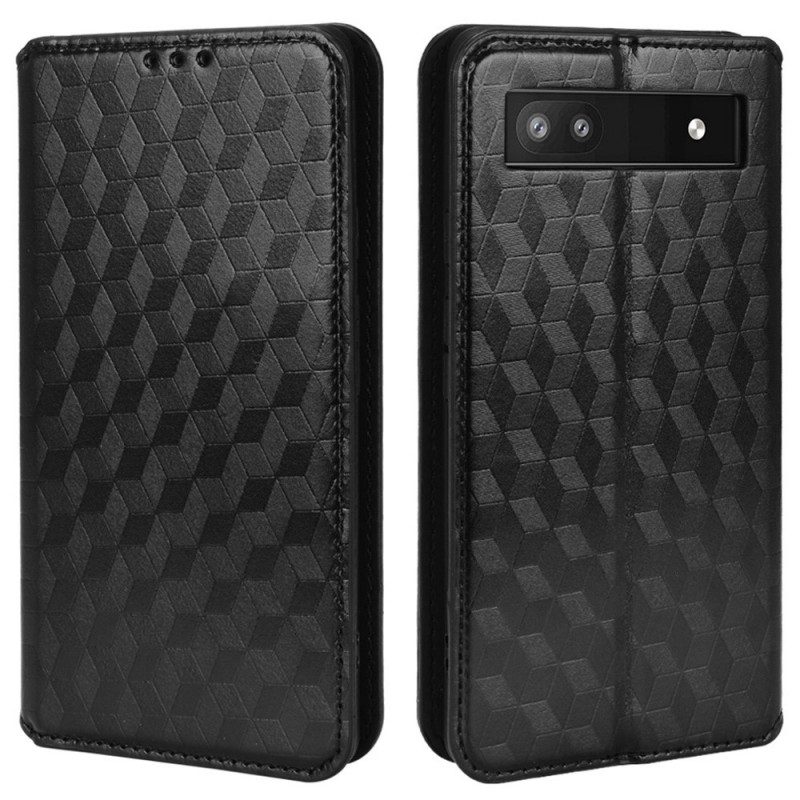 Folio Cover Google Pixel 6A Custodia in pelle Cubi 3d