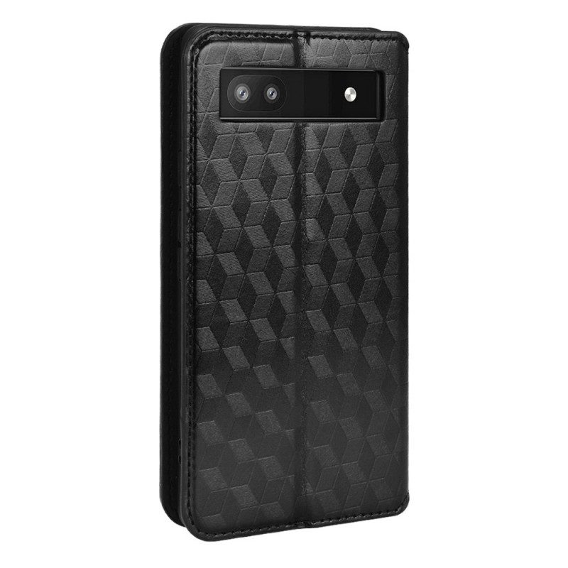 Folio Cover Google Pixel 6A Custodia in pelle Cubi 3d