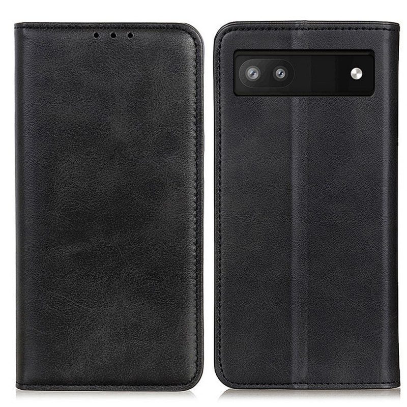 Folio Cover Google Pixel 6A Custodia in pelle Cuoio Spaccato