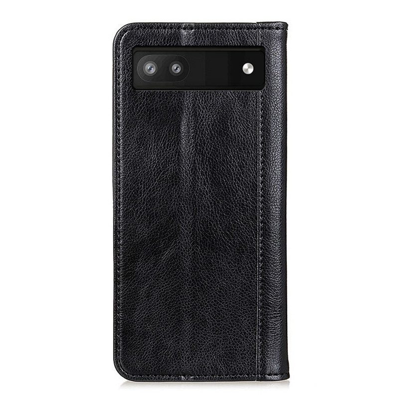 Folio Cover Google Pixel 6A Custodia in pelle Elegante Pelle Crosta