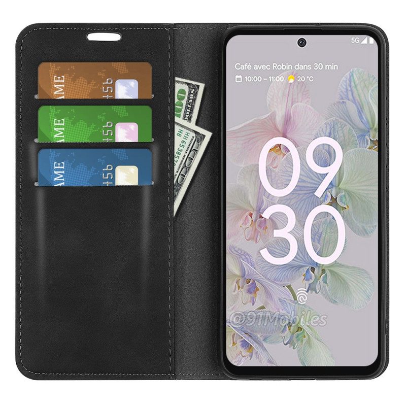 Folio Cover Google Pixel 6A Custodia in pelle Eleganza