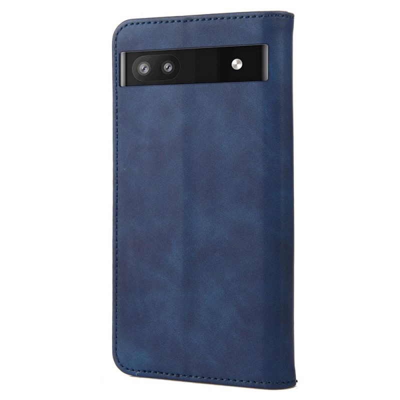 Folio Cover Google Pixel 6A Custodia in pelle Firma Bicolore