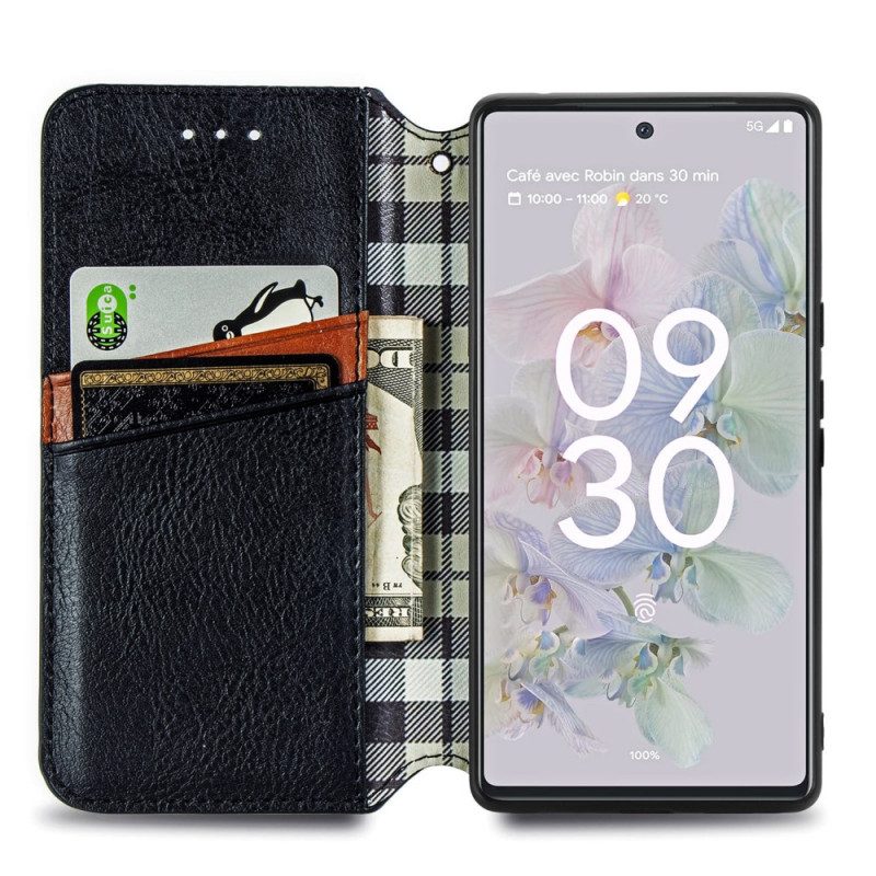 Folio Cover Google Pixel 6A Custodia in pelle Modello 3d