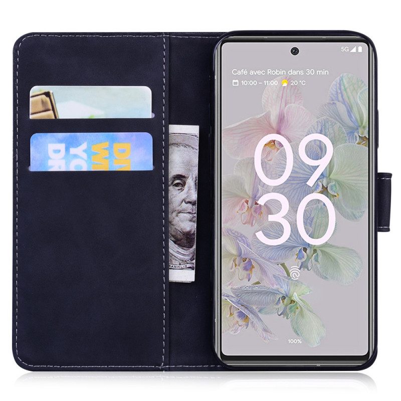 Folio Cover Google Pixel 6A Faccia Da Tigre